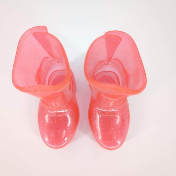 Unbranded Midcalf Height Salmon Pink See-Through Glitter Rainboots / Jellies GUC - Picture 7 of 15